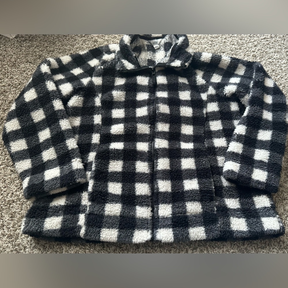 Croft & Barrow Buffalo Plaid Fleece Zip Up